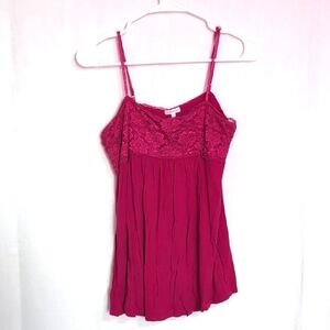 Maurices Magenta Lace Bust Flowy Camisole Tank Size Large